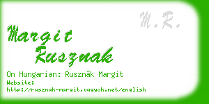 margit rusznak business card