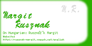 margit rusznak business card